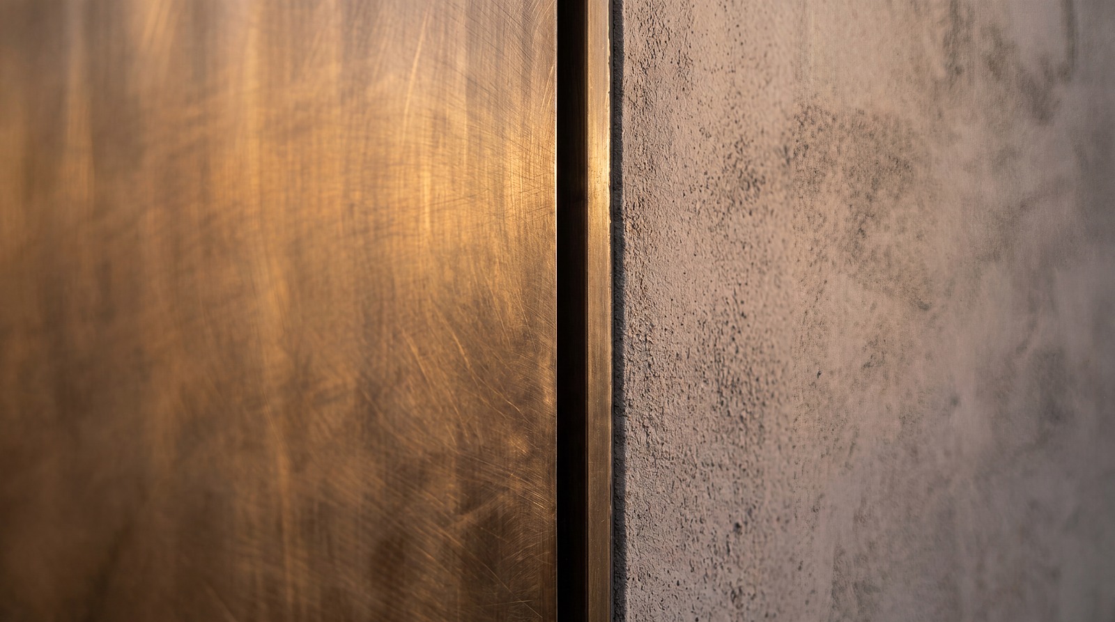 Close view of the AURUM leaf sitting on the same plane as the facade, separated only by a shadow line